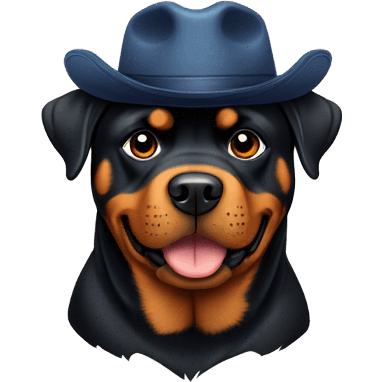 Rottweiler with a hat emoji