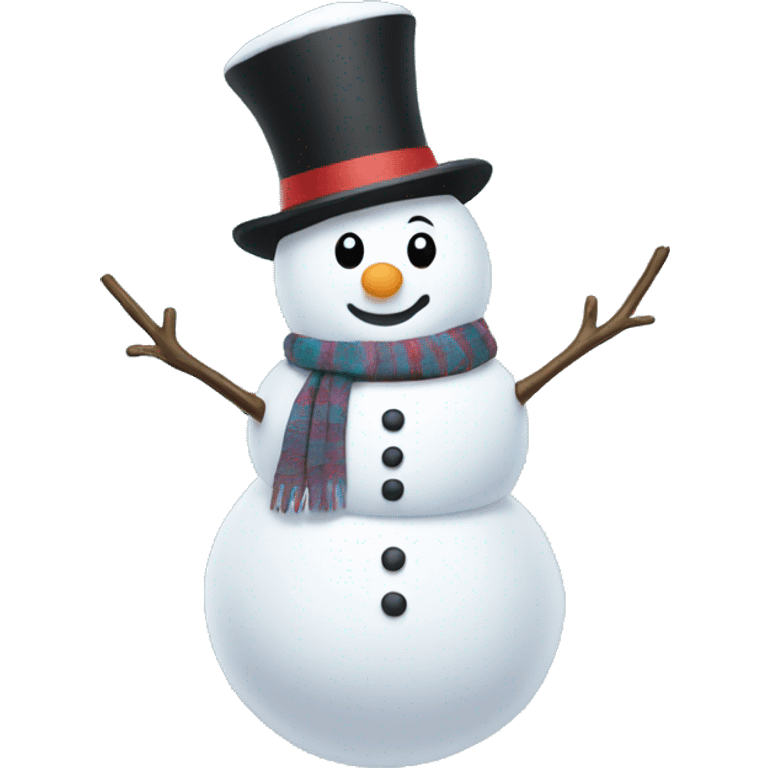 snowman with snowflakes falling emoji