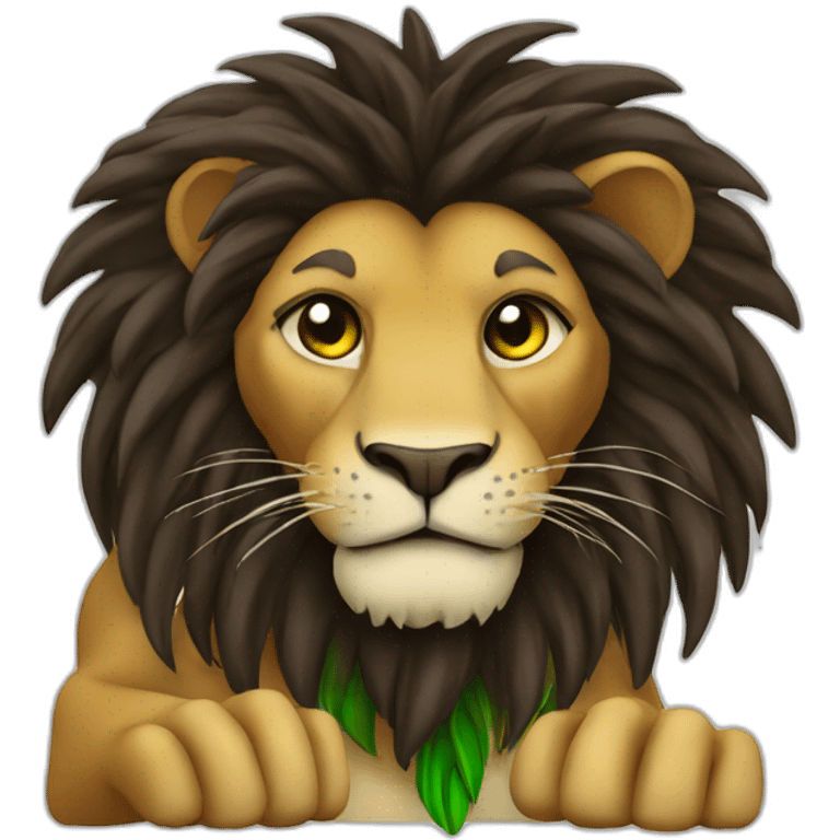 rasta lion with claw giving like emoji