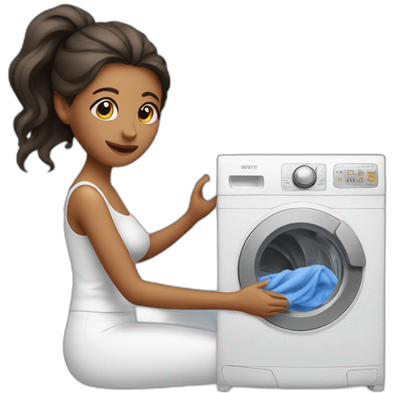 Wife on washing machine emoji