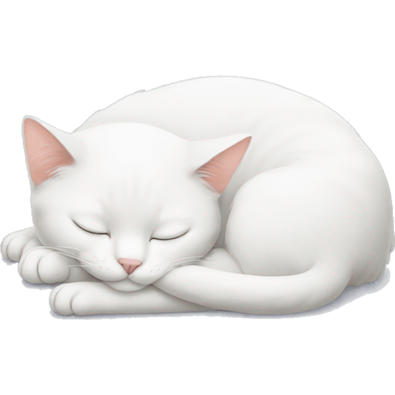 sleeping white cat emoji