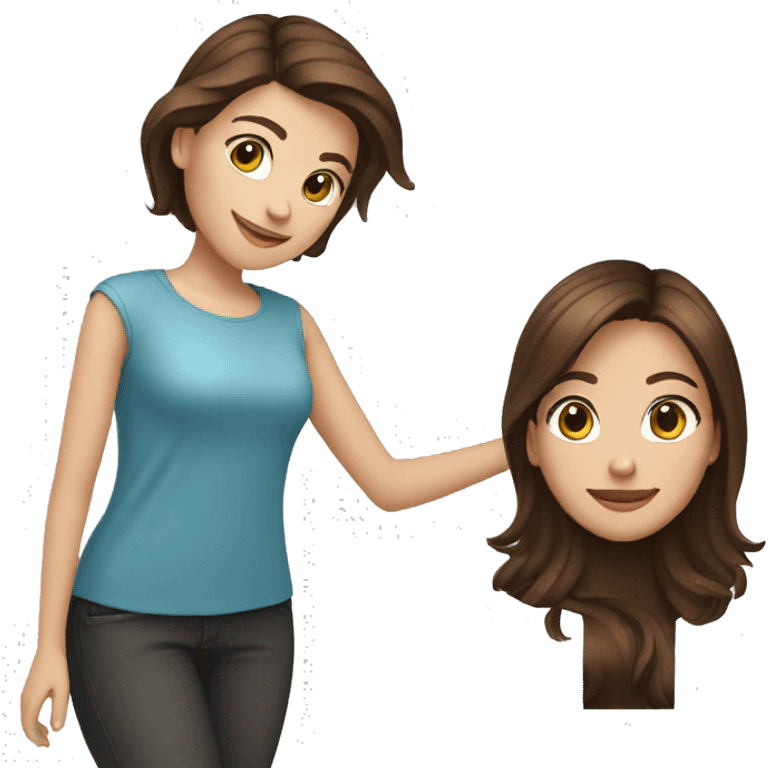 girl friend birthday  (brunette and brown-haired ) emoji