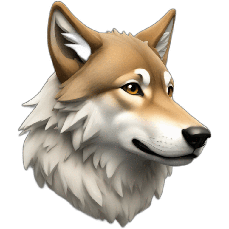 wolf on mans head emoji