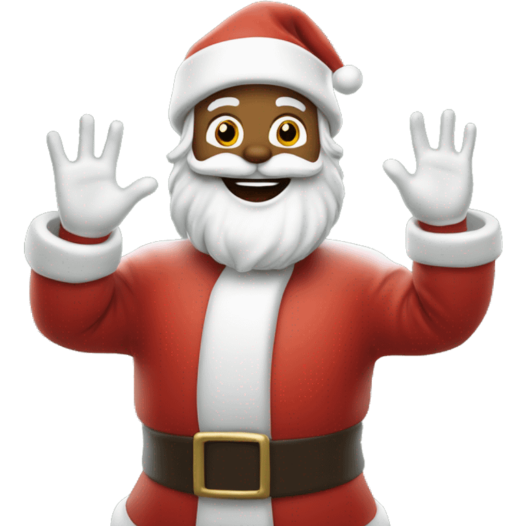 Santa Claus waves hello emoji