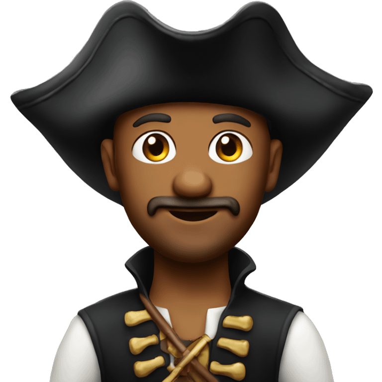 Pirate wearing a cake as a hat emoji