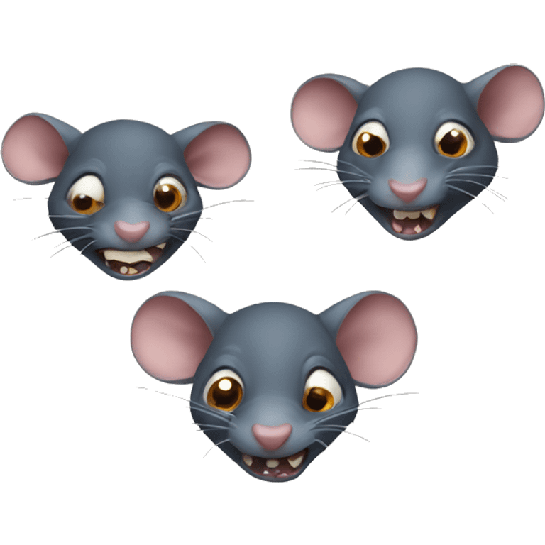 Three evil rats emoji