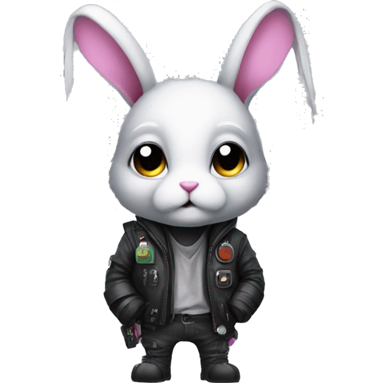 Cute Birthday cyberpunk rabbit emoji