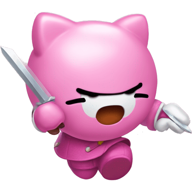 kirby fighting hello kitty  emoji