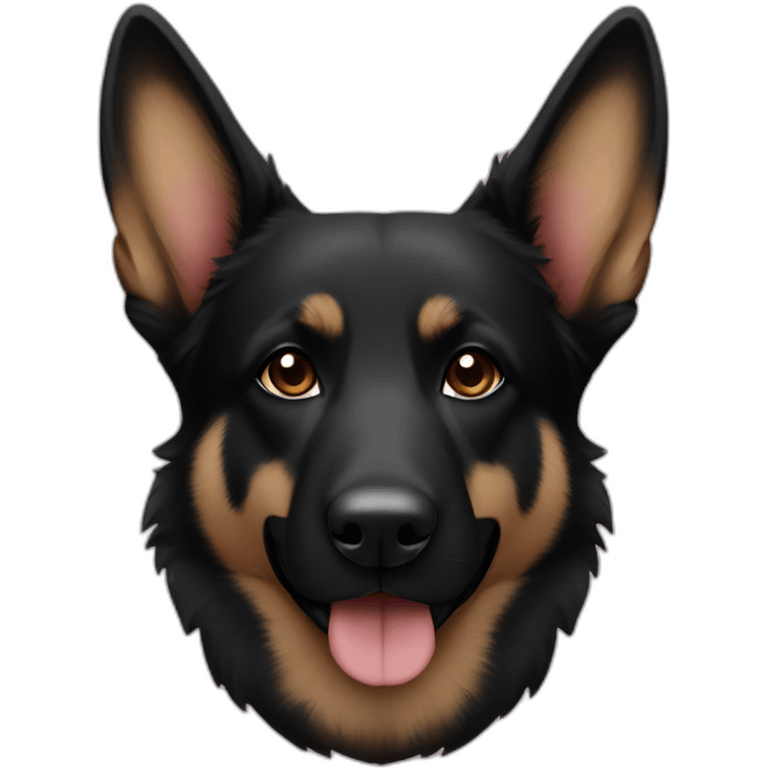 Hearts and Black german shepherd with tan eyebrows emoji