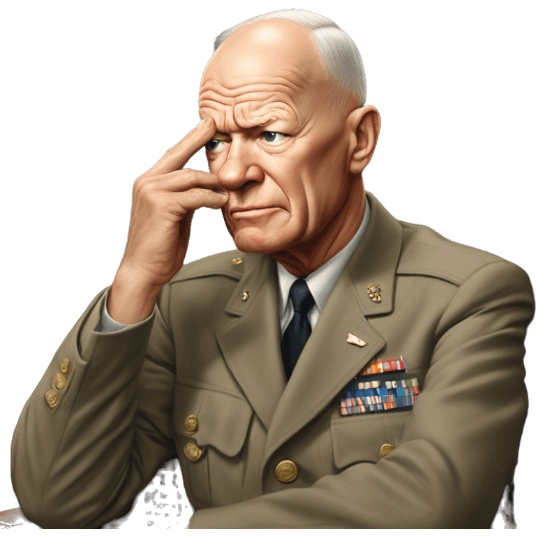 photorealistic Dwight D. Eisenhower makes facepalm emoji