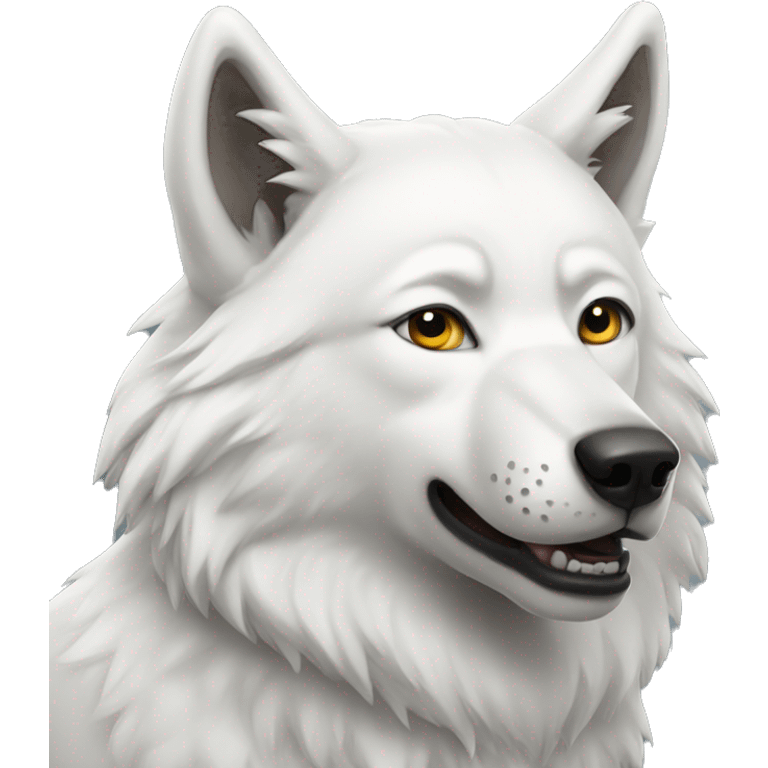 emoji of a white wolf emoji