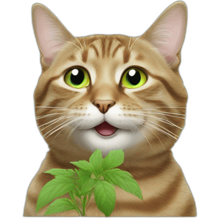 Cat getting high on catnip emoji