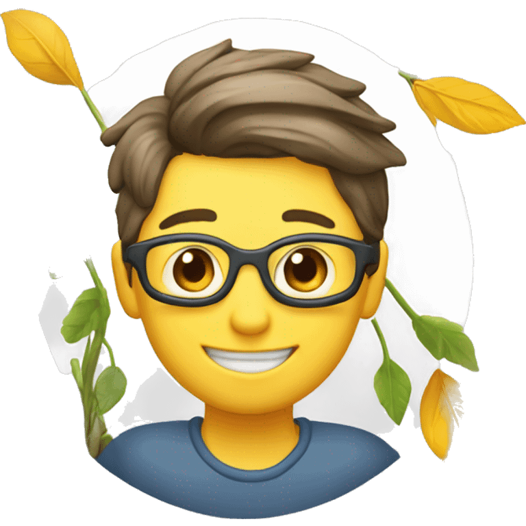 Una persona de 12 años apuntando hacia un atril con una hoja de una flecha en sentido positivo  emoji