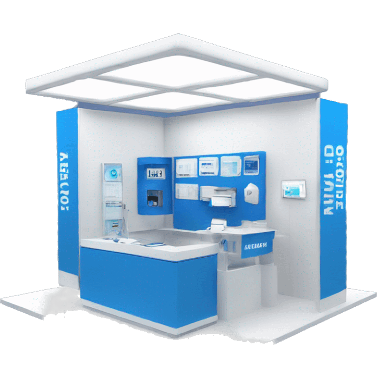 dialyzer tradeshow booth in all blue emoji