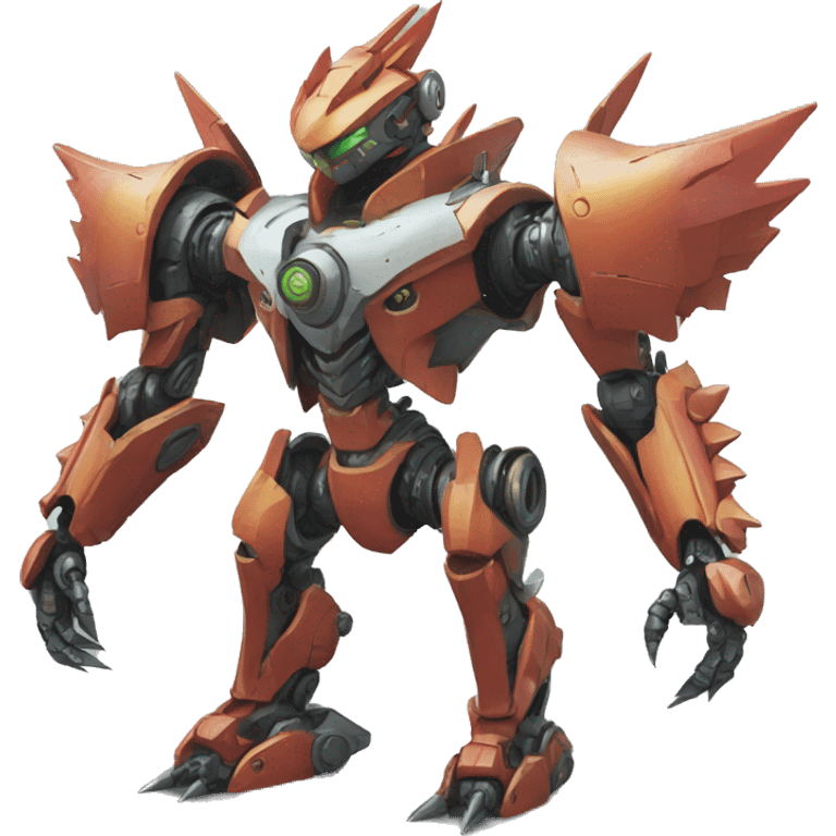 a futuristic mechanical spiky Medabot-Dragon full body emoji