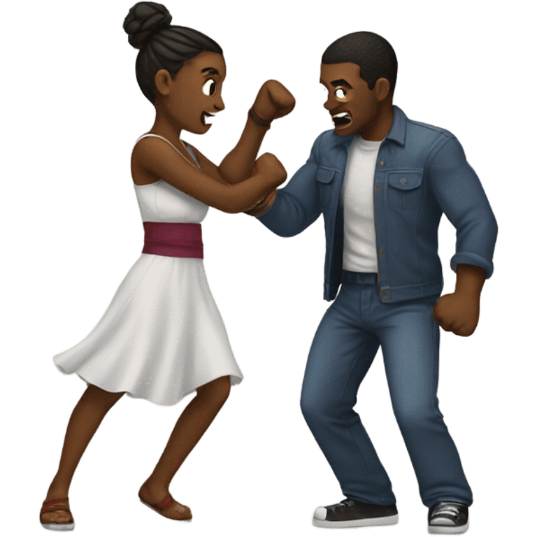 Fighting couple emoji