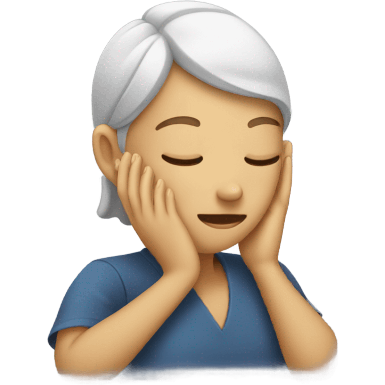 person covering her ear while eyes closed emoji