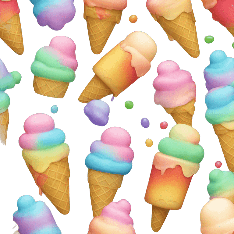 Rainbow ice cream emoji