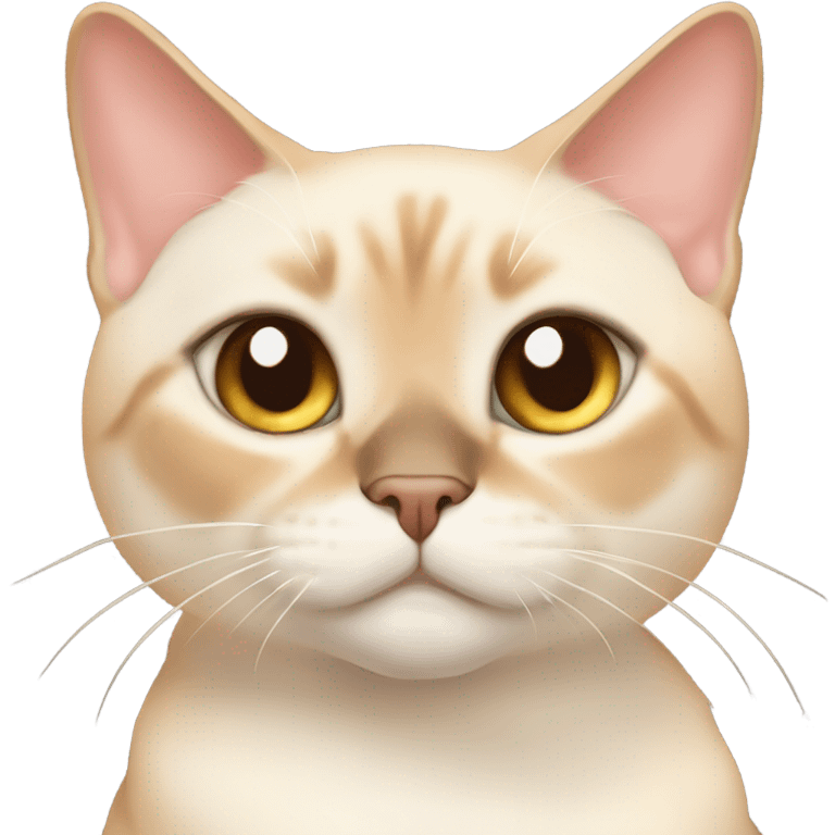 fat flame point Siamese cat ￼ emoji