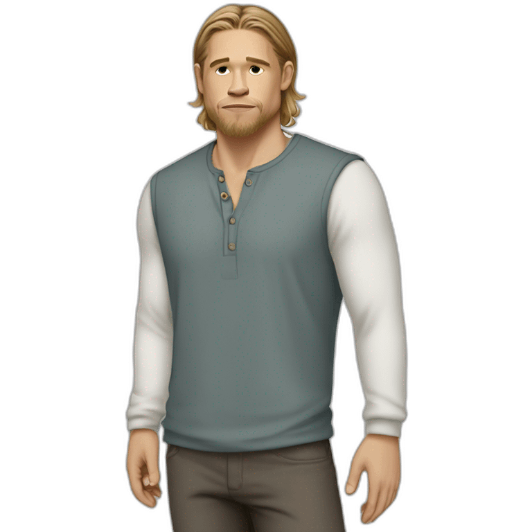 charlie hunnam cartoon wearing henley emoji