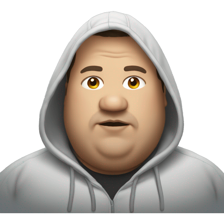 Fat man wearing a hoodie emoji