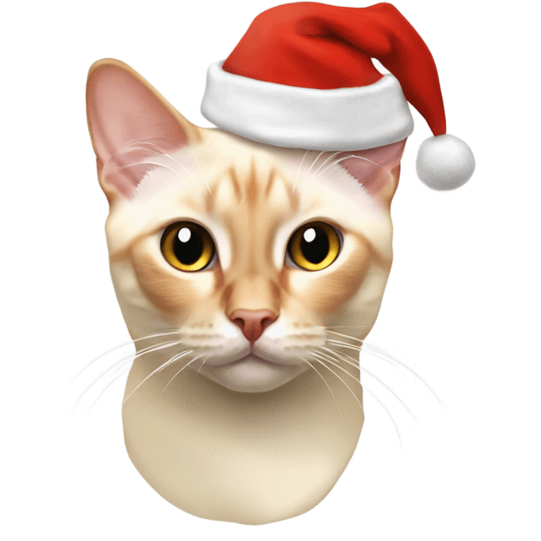 Flame point Siamese with a Santa hat on emoji