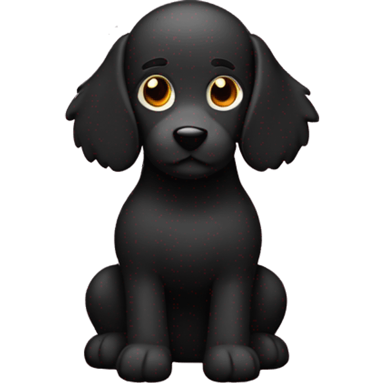 A black toy poddle emoji