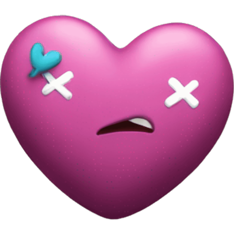 Punk heart with lot of cute butterfliey emoji