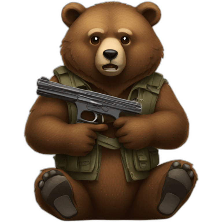 Bear with gun emoji