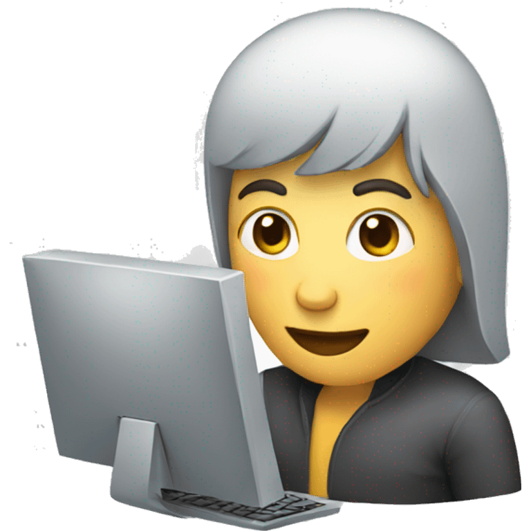 person using computer emoji