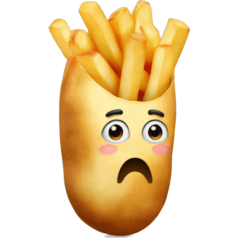 a potato becoming a french frie emoji