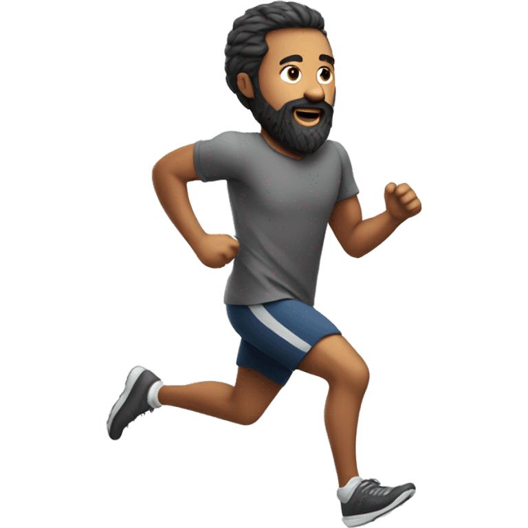 man running with beard emoji