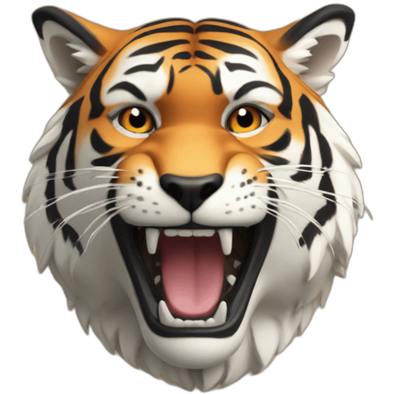 Peau de tigre sur un loup emoji