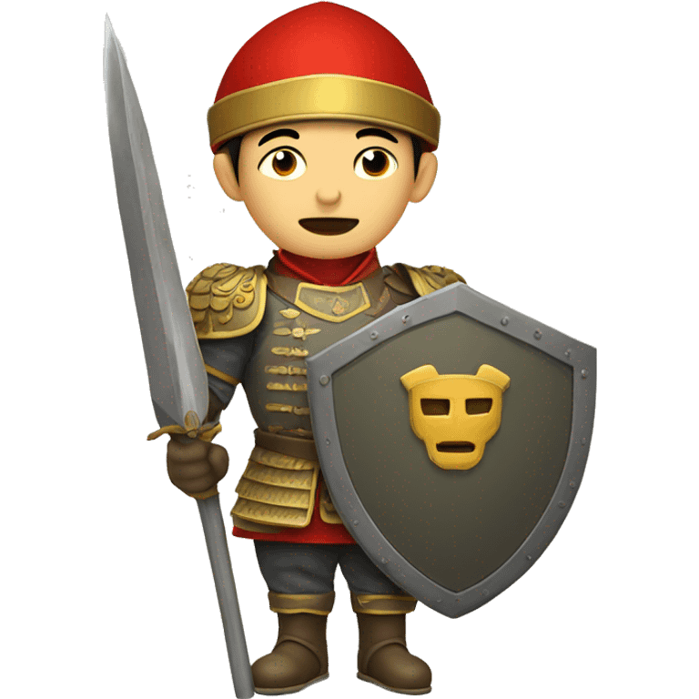 mediavel chinese soldier with big shield emoji