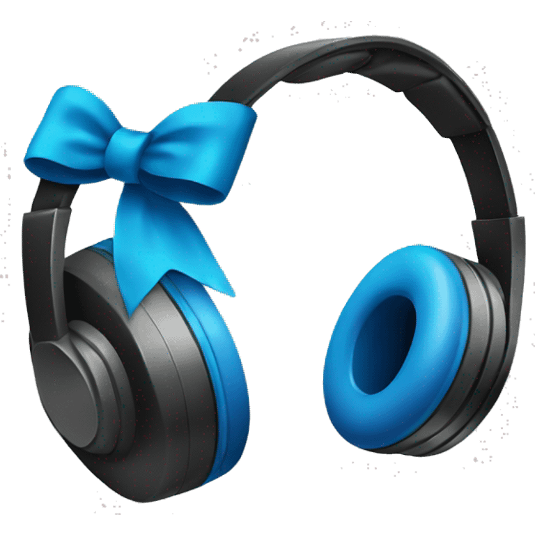 Headphones with a blue bow emoji