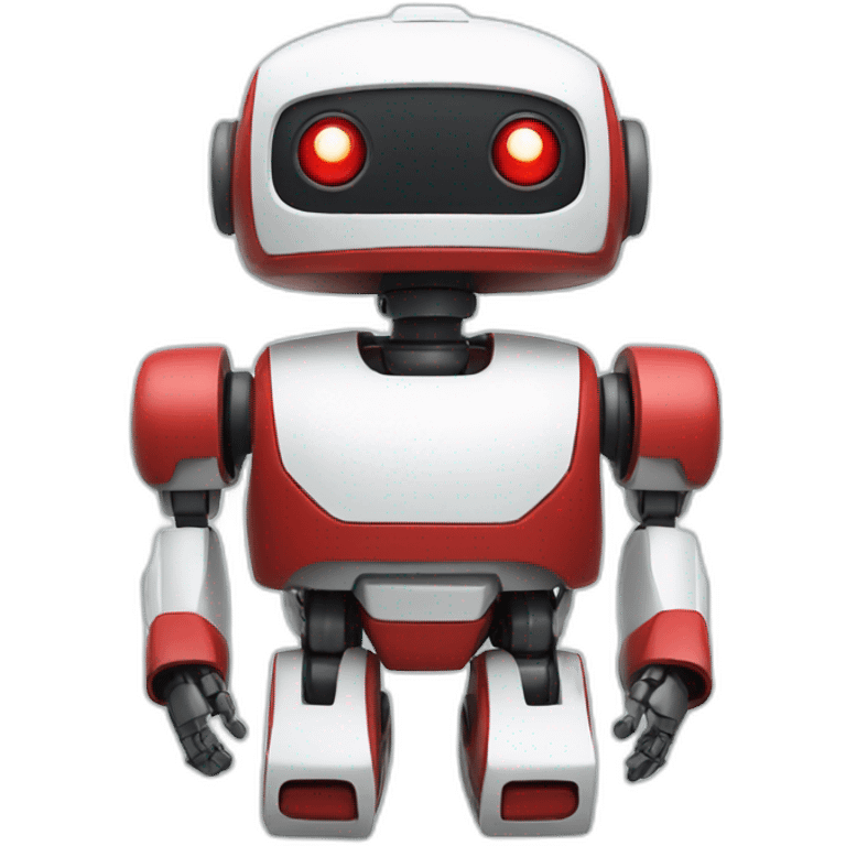 cute little white red robot emoji