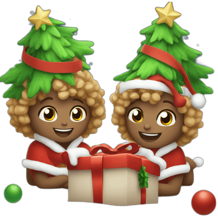 Cute unibranch celebrating christmas emoji