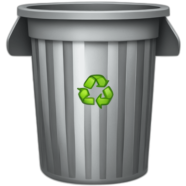 a recyclable trash bin for brains emoji