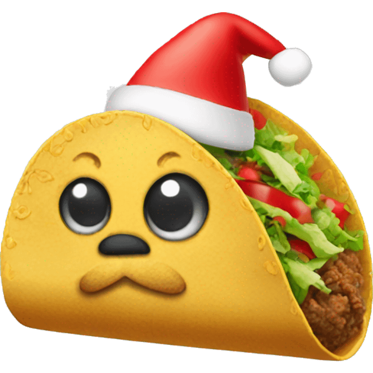 Taco wearing a Santa hat emoji