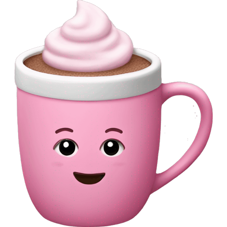 Pink hot cocoa mug  emoji