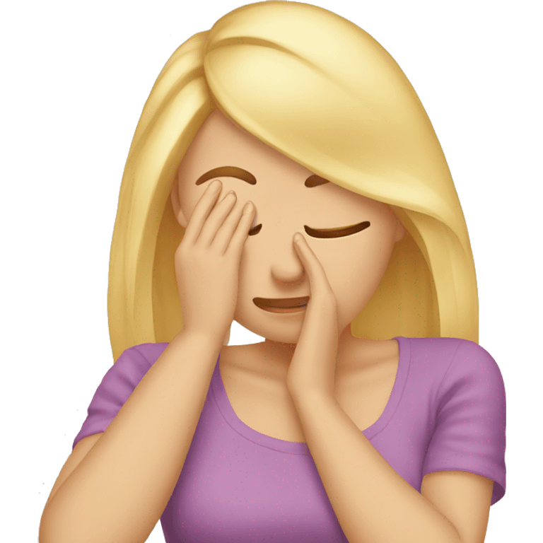 Cute blond girl facepalm emoji