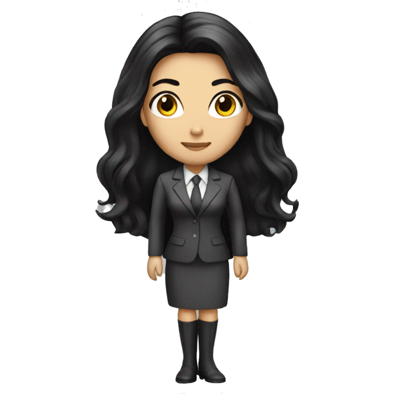 Female defense attorney with long black hair emoji