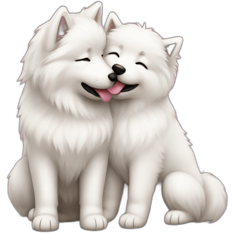 samoyede kissing emoji