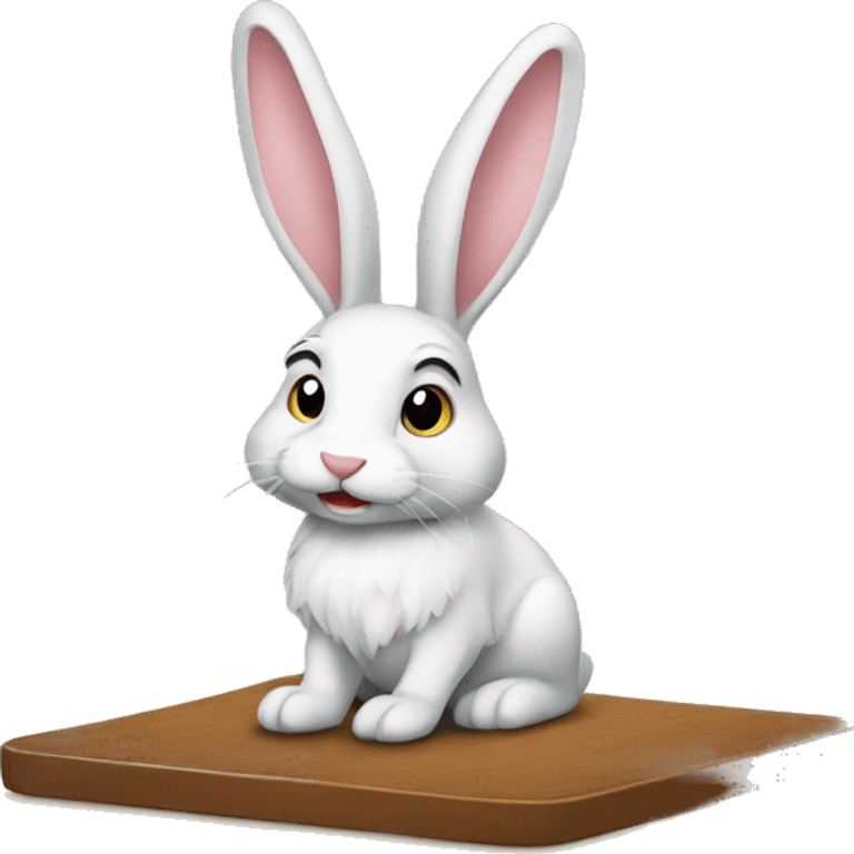 put a rabbit on a table
 emoji