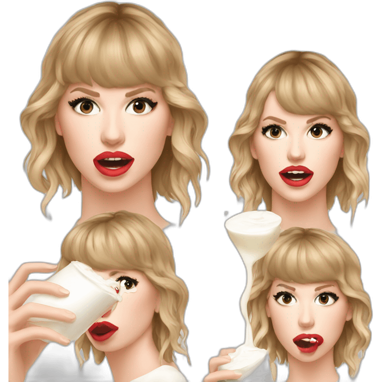 taylor-swift-selfie-milk-on-face-dripping emoji