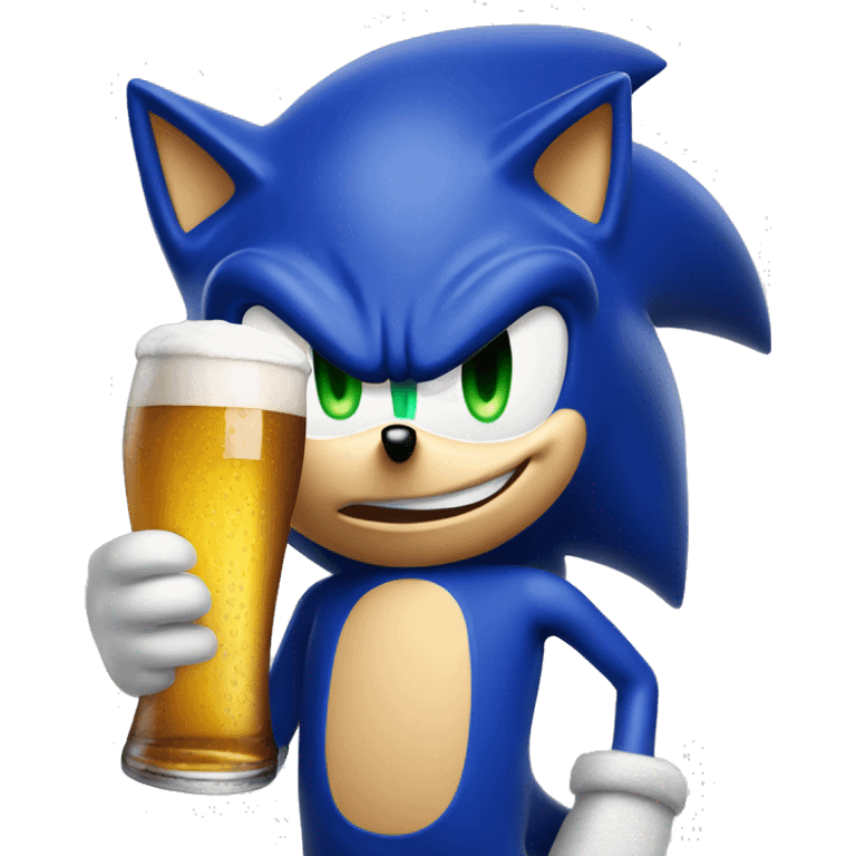 sonic tomando cerveza emoji