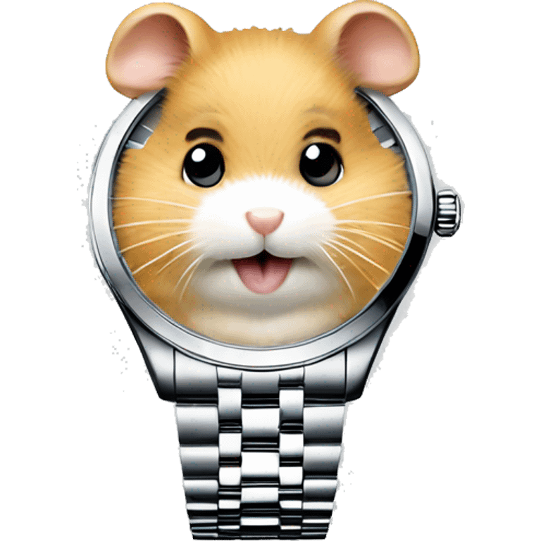 hamster shows what time it is on his rolex watch emoji