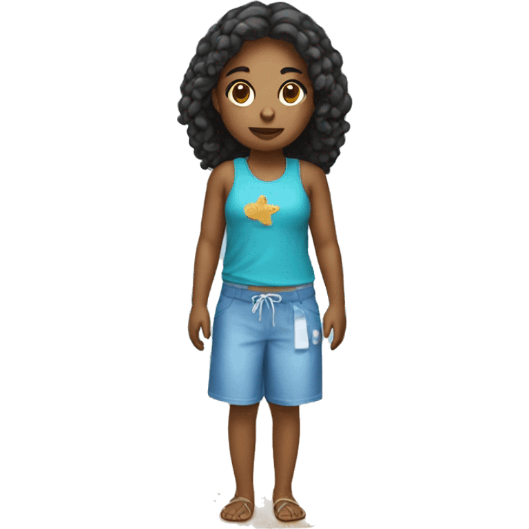 Girl wearing something in beach emoji