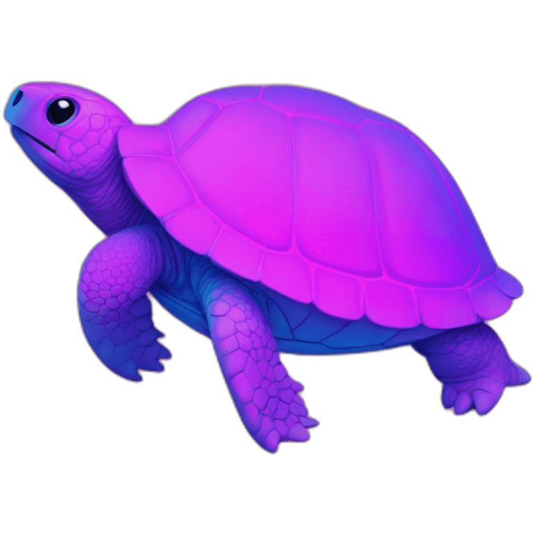 chat bleu sur tortue rose fluo emoji