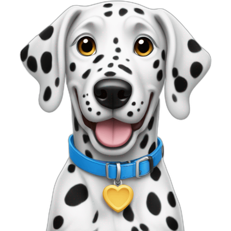 happy Dalmatian with a blue collar emoji